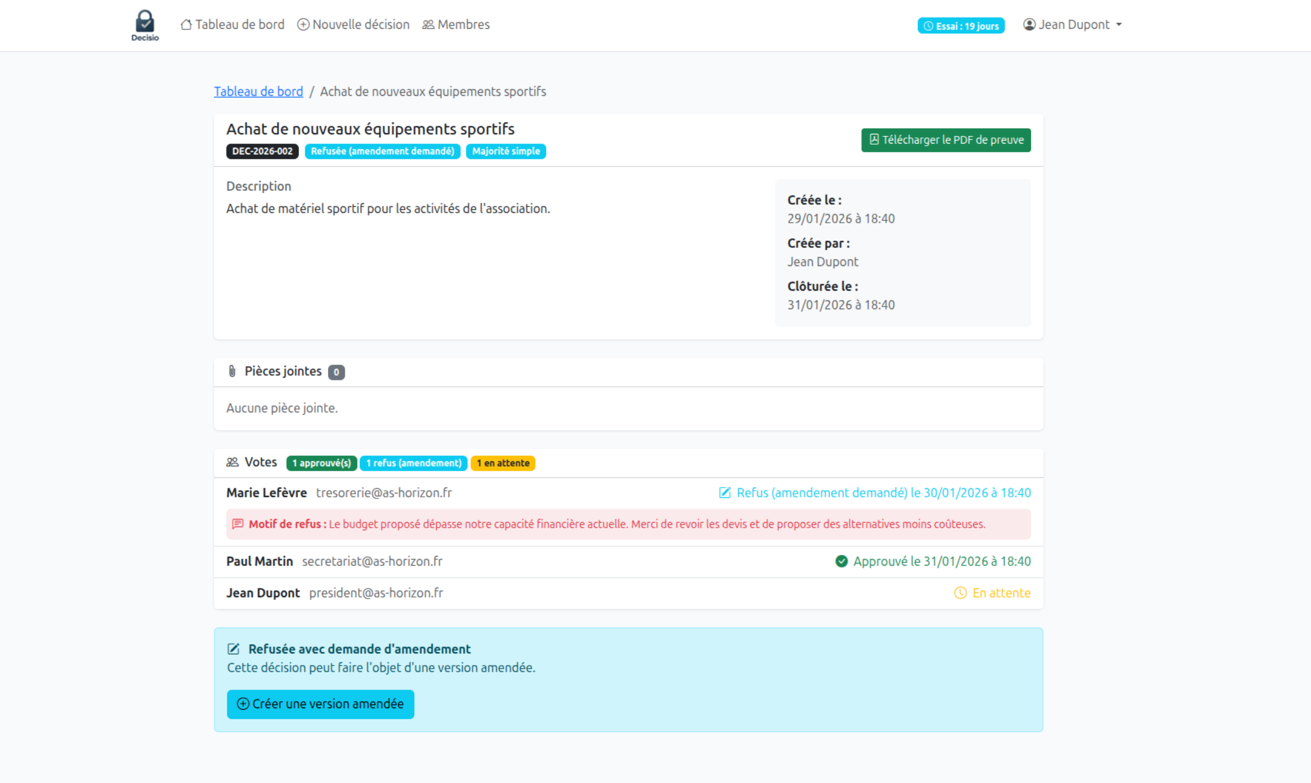 Suivi des validations